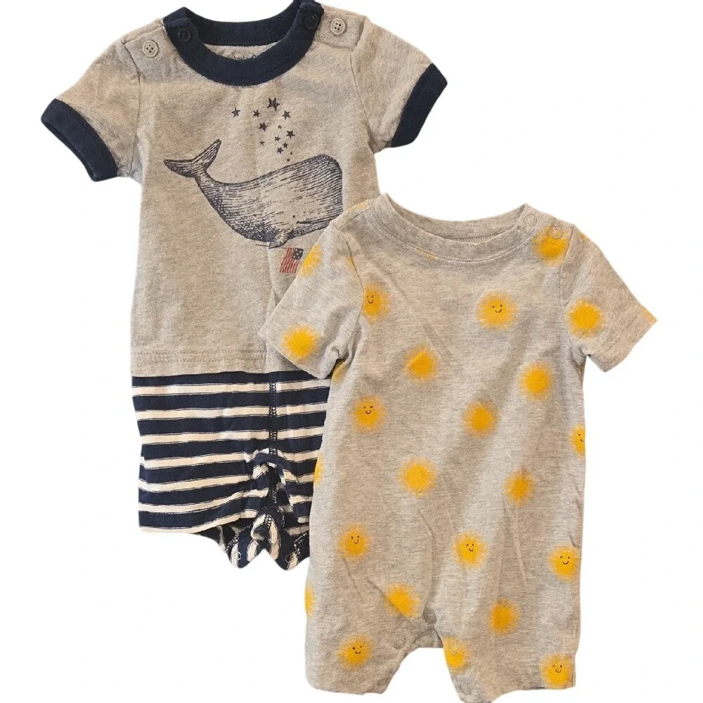 Baby Infant Boy's Clothing Bundle 3-6M 100% Cotton Short Sleeve Bodysuits‎ Tops